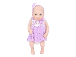 Rebe-muñeco Bebé Reborn De 10 Polegadas, Silicone Suave, Extremidades Móveis, Saia Tecida Lavável, Menino Roxo, Brinquedo Realista
