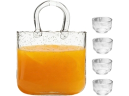 Conjunto De 2 Copos De Chá Transparentes De 340 Ml Em Formato De Bolsa.