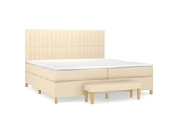 Box Spring Bed, Box Spring Beds Vidaxl Creme Tecido (200 X 200 Cm)