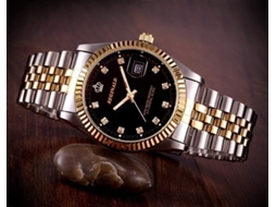 Lurelia Relógio Feminino, Movimento De Quartzo, Data/calendário, Resistente À Água 30m, Vermelho, Dourado
