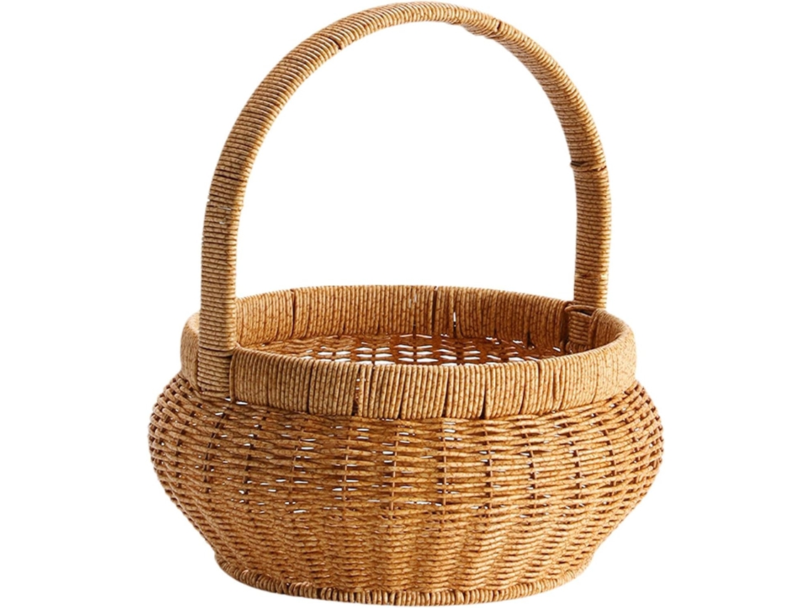 Cesta Trançada Com Flores