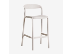 Sklum Banco Alto Empilhável Em Polipropileno Brenza Polipropileno Branco Pedra ↑65 Cm