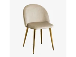 Sklum Pack De 4 Cadeiras De Jantar Estofadas Em Veludo Kana Poliéster    Dourado                  Castanho Trigo