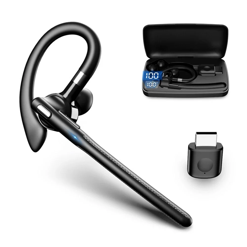 Fones De Ouvido Sem Fio Bluetooth 5.4, Estilo Gancho De Orelha, Fone De Ouvido Mono Para Direção Com Microfones Duplos.