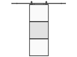 Sliding Door, Sliding Doors Vidaxl Preto Vidro (76 X 205 Cm (213 Cm Sliding Rail))