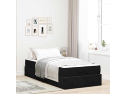 Vidaxl Estrutura De Cama Com Colchão 2 Unid. Preto Veludo