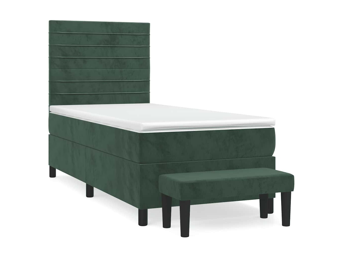 Box Spring Bed, Box Spring Beds Vidaxl Verde Veludo (90 X 200 Cm)