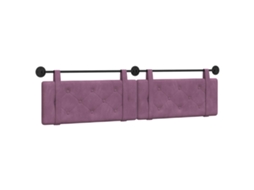 Conjunto 1 Cabeceira Suspensa Vidaxl Roxo Veludo (210 X 55 X 5 Cm)