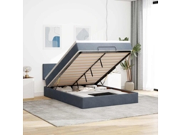 Vidaxl Estrutura De Cama Otomana Com Colchão 140x200cm Cinzento Escuro
