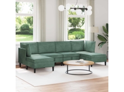 Vidaxl Conjunto De Móveis Para Sala De Estar 6 Unid. Verde Do Mar