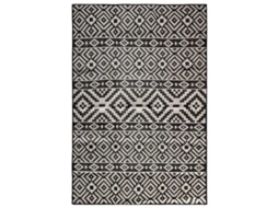 Vidaxl Tapete De Tecido Plano Para Exterior 140x200 Cm Riscas Pretas