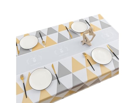 Capa de Mesa Lavável Sem Desbotamento com Padrão de Impressão Retangular e Design Geométrico Adequado para Mesa de Cozinha Estilo 1 80*120 Cm