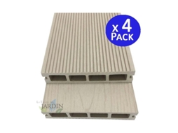 Tablon jardin composite 220 x 14,6 x 2,5 cm, blanco (Pack 4) SUINGA