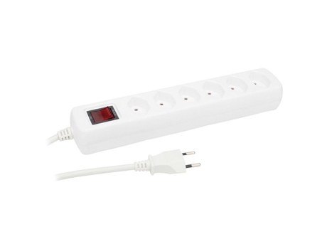Bloco de Tomadas Suíço 6xt13 1,5m Branco Zenitech