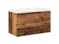 Sink Cabinet With Basin, Sink Cabinets With Basins Vidaxl Marrom Madeira Processada (80 X 38.5 X 45 Cm)