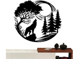 Arte De Parede Em Metal Com Lobo Uivando, Decoração Artística De Vida Selvagem | Animais Criativos