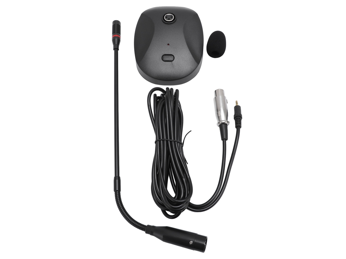 Microfone De Mesa Gooseneck Condensador Cardióide Com Base Para Palestra Aula E Videoconferência Xlr