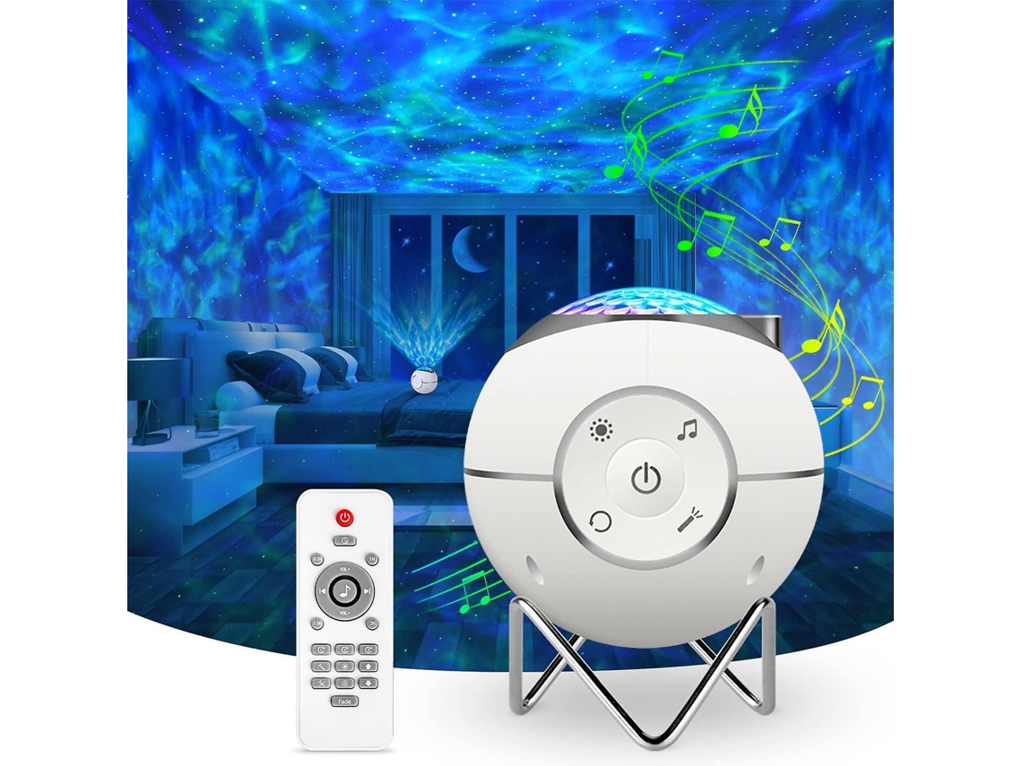 Rebe projetor de Galáxia com Luz Noturna, Projeção 360°, Controle Remoto e 14 Modos para Crianças e Adultos