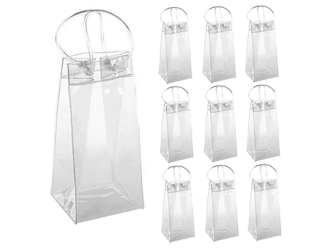 Zhe Slowmoose - Pacote com 10 bolsas térmicas portáteis de PVC transparente com alça para vinho