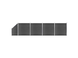 Vidaxl Conjunto De Painel De Vedação Wpc 792x(105-186) Cm Preto