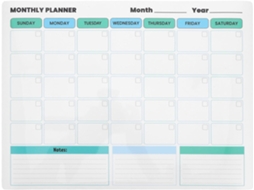 Calendário Mensal Para Geladeira, Não Magnético, Quadro Branco Autoadesivo Para Escrever E Apagar