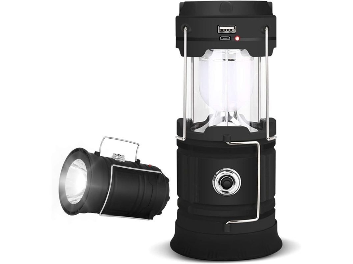 Lanterna De Camping Led Recargable, Luz Solar Plegable Com Lanterna, Resistente À Água