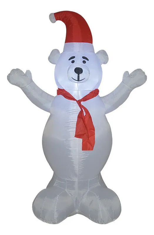 Novo Urso De 1,8 M Com Chapéu De Papai Noel, Decoração Inflávelvayotoy