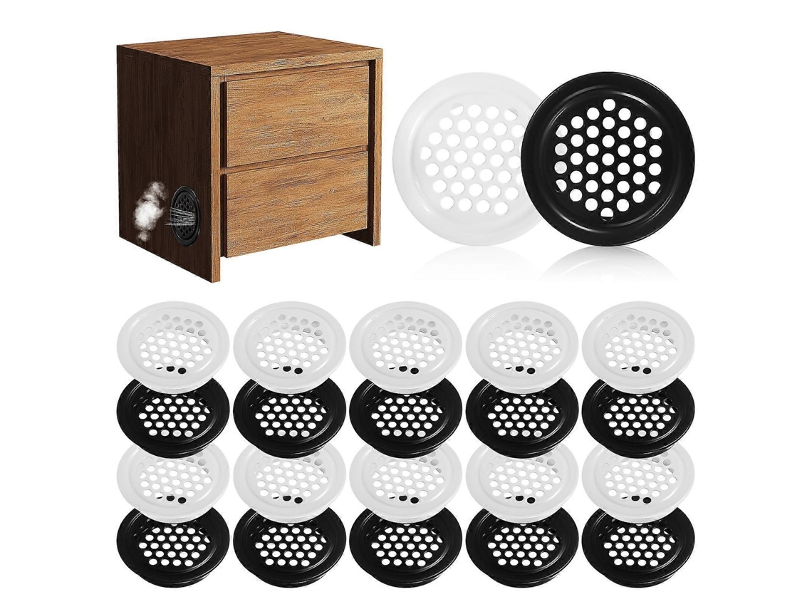 24 Ventiladores De Parede Redondos, Grades De Ventilação Para Armários E Móveis
