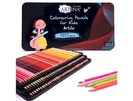 Conjunto de 120 Lápis de Cor Artilo Kids/Escola ARTINA