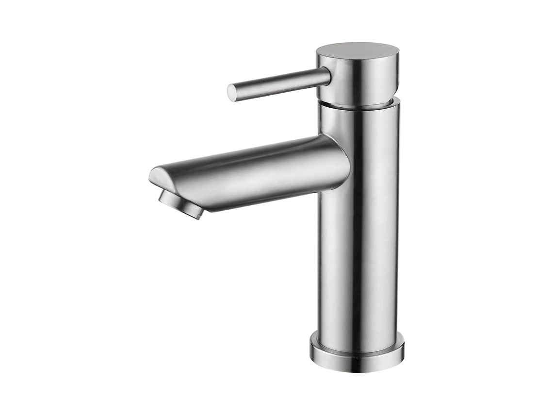 Mundo - Misturador para Banheiro, Torneira Monocomando para Lavatório, Aço Inox, Cinza