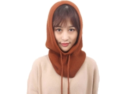 Balaclava Feminina com Capuz, Gorro de Malha de Cashmere para Inverno, Máscara de Esqui, Boné para Esqui Ao Ar Livre BRILVIBERA (marrom)