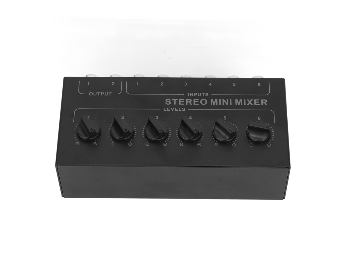 Mixer Estéreo Mini 6 Canais Controle De Volume Independente Portátil Passivo Para Pc Cd Laptop