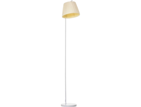 HOMCOM Candeeiro de Pé com Ecrã de Linho Plissado Interruptor de Pedal para Dormitório Sala de Estar Ø25x165cm Branco e Creme