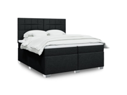 Vidaxl Cama Com Molas/colchão 200x200 Cm Tecido Preto