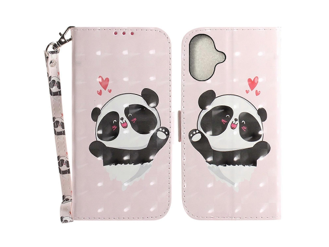 Capa Tipo Carteira De Couro Com Estampa 3d Para Iphone 16