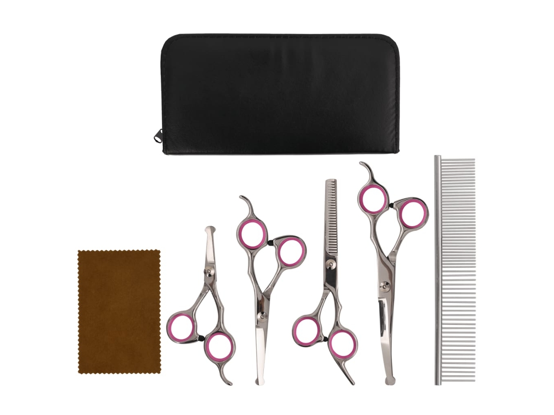 Vidaxl 5 Pcs Conjunto De Tesouras De Tosquia Aço Inoxidável