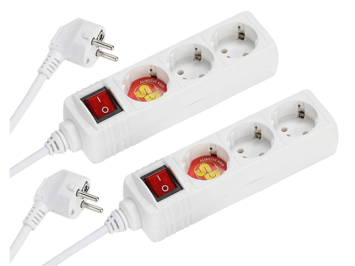 Extensão X2 VIVANCO 3T Com Interruptor 1.4M (Branco)