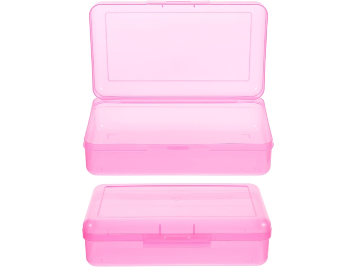 2 Caneta em Transparente, Plástico, Rosa, para Escritório CHABERLU