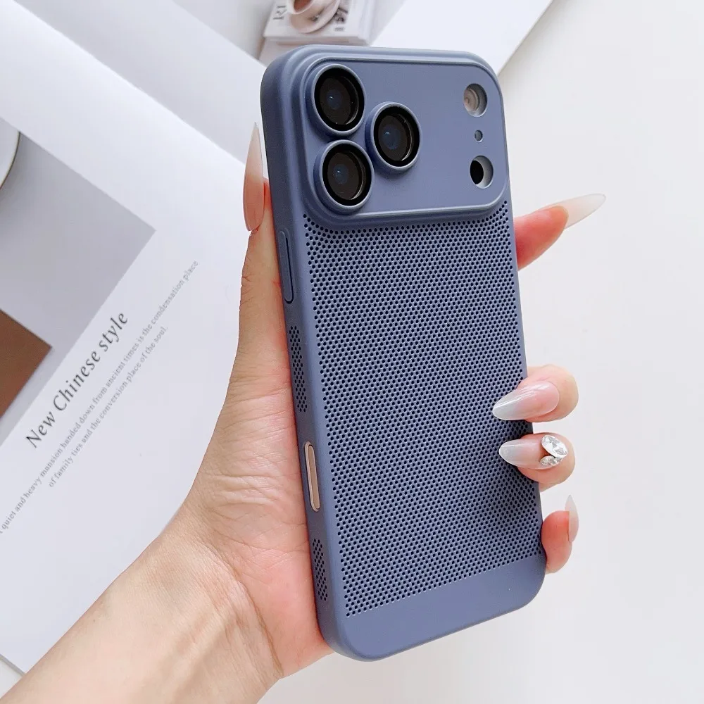 (azul Iphone 14 Plus) Capa Original Ultrafina Para Iphone Com Dissipação De Calor E Proteção Respirável.