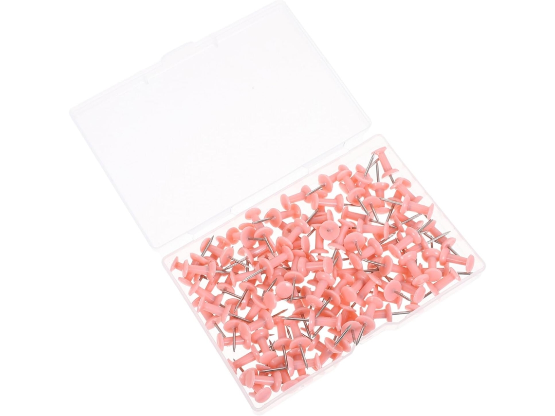 Conjunto Abaodam com 100 Tachininhas de Plástico Rosa para Decoração de Mesas e Salas de Aula, Versáteis e Duráveis para Quadros.