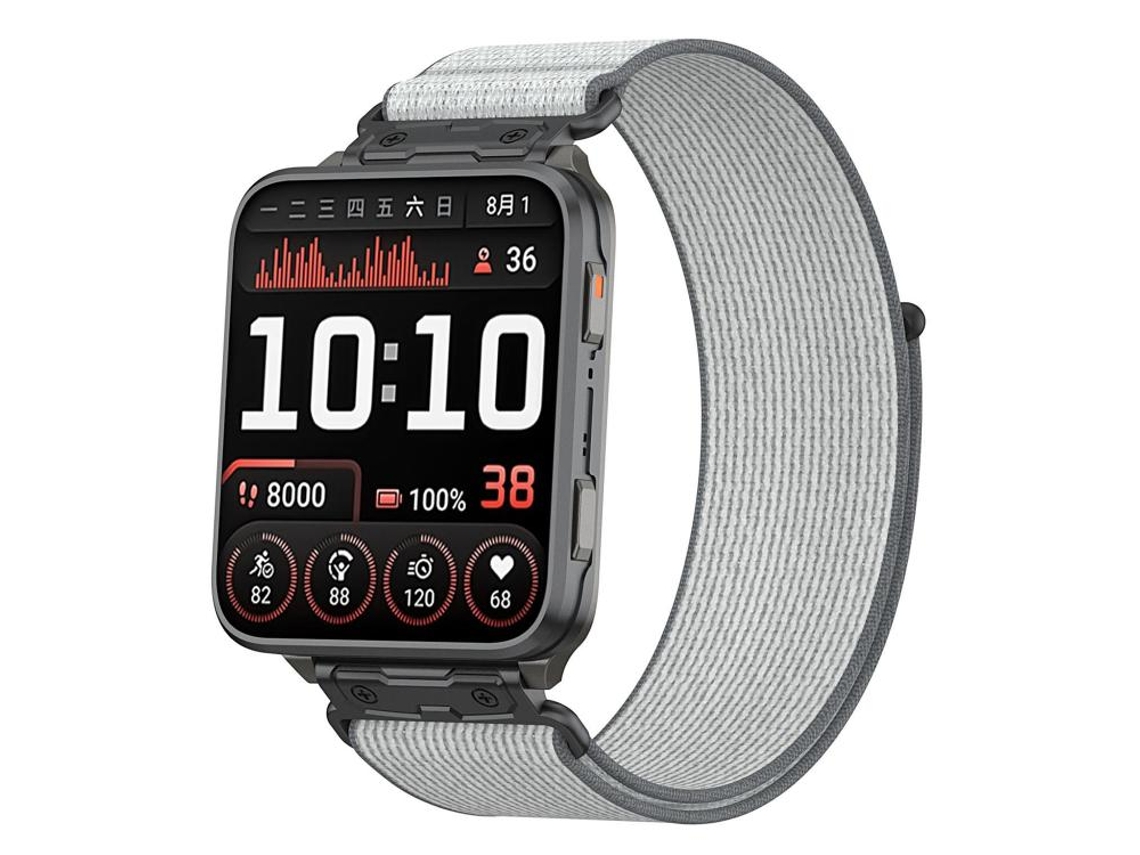 Bracelete para Garmin Venu X1 Nylon trançado Wild Path com liberação rápida cinza prateado XIAOMOYU