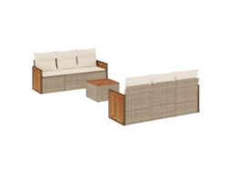 Garden Sofa Set, Garden Sofa Sets Vidaxl Bege Rattan / Vime (n/a)