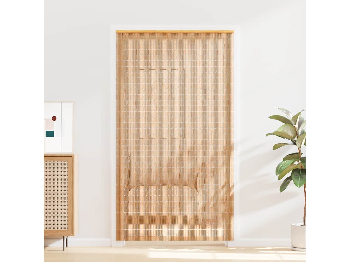 Vidaxl Cortina De Porta Anti-insetos Em Bambu 120x220 Cm