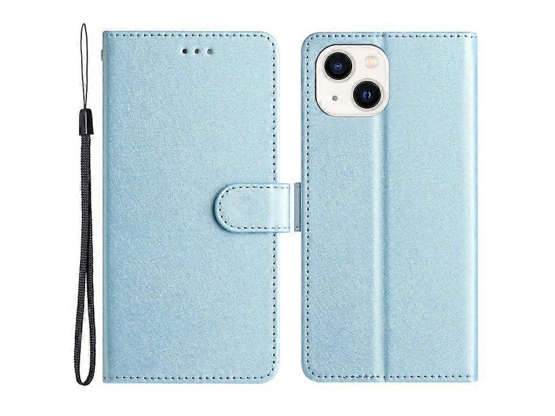Capa carteira AQUAFORGE para iPhone 14, couro PU, suporte de proteção, alça de pulso