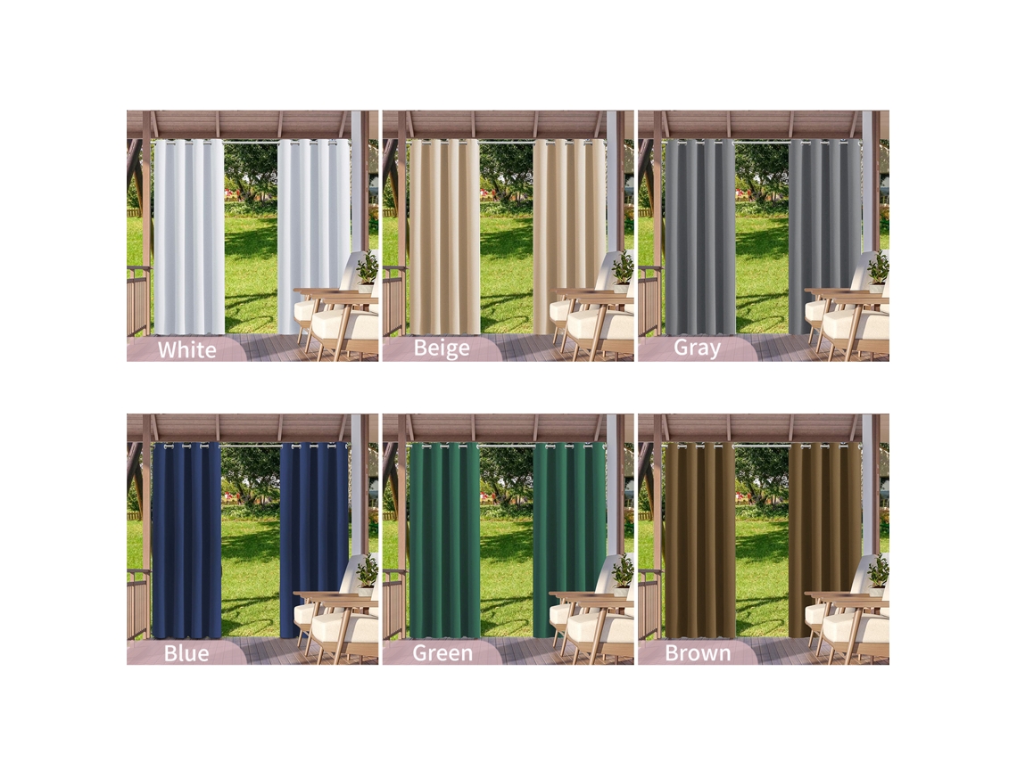 Cortina exterior e interior impermeável anti vento com anéis para pérgola varanda jardim (52x84 polegadas)