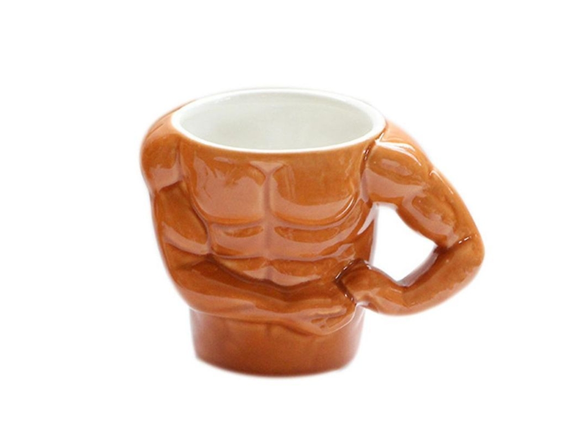 Caneca de Cerâmica Nova Line Engraçada de Músculo para Café, Chá, Água