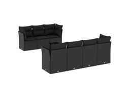 Garden Sofa Set, Garden Sofa Sets Vidaxl Preto Rattan / Vime (n/a)