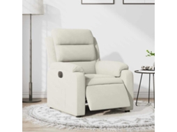 Vidaxl Poltrona De Massagens Reclinável Veludo Cor Creme