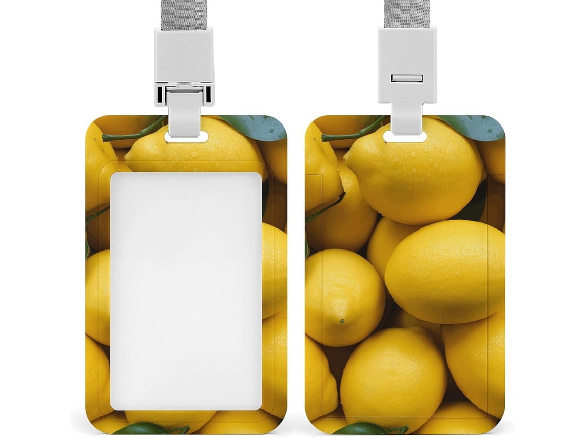 Porta Crachá Pequeno Com Estampa De Cacho Limões, Cordão, À Prova D Água, Protetor De Crachá, Estojo Crachá