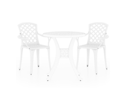 Maison Exclusive - 3 Pcs Conjunto De Bistrô Alumínio Fundido Branco
